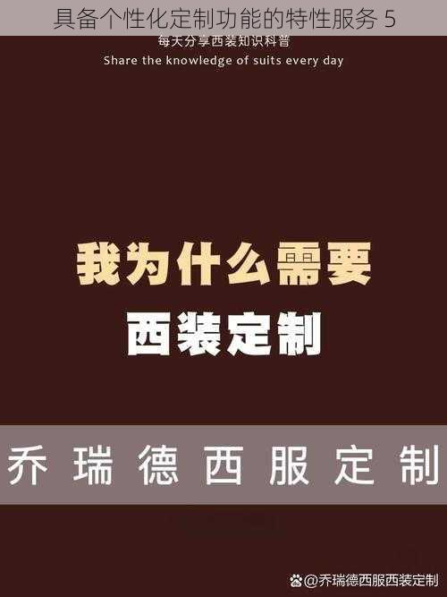 具备个性化定制功能的特性服务 5