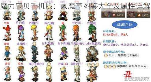 魔力宝贝手机版:人魔草图鉴大全及属性详解