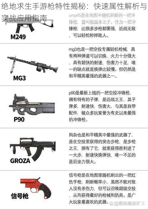 绝地求生手游枪特性揭秘:快速属性解析与实战应用指南