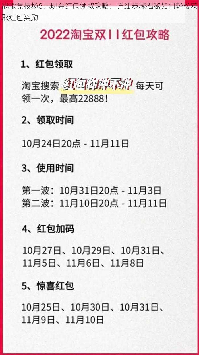 战歌竞技场6元现金红包领取攻略:详细步骤揭秘如何轻松获取红包奖励